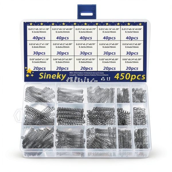 Return Springs SellGood Stainless Steel Spring Assortment 450pcs-0