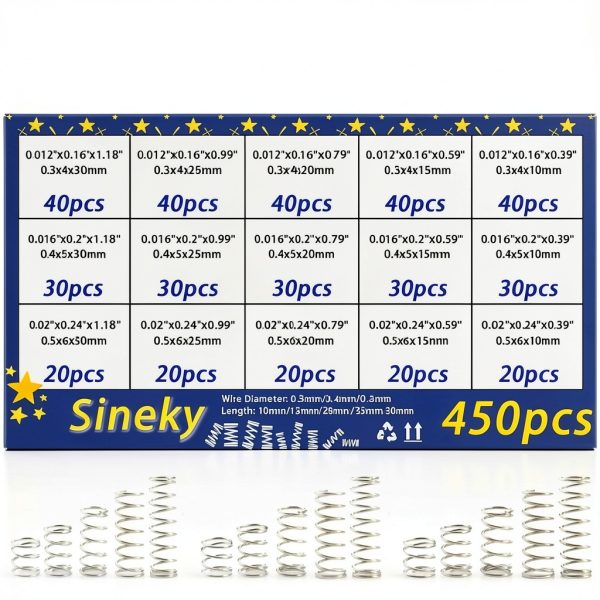 Return Springs SellGood Stainless Steel Spring Assortment 450pcs-2